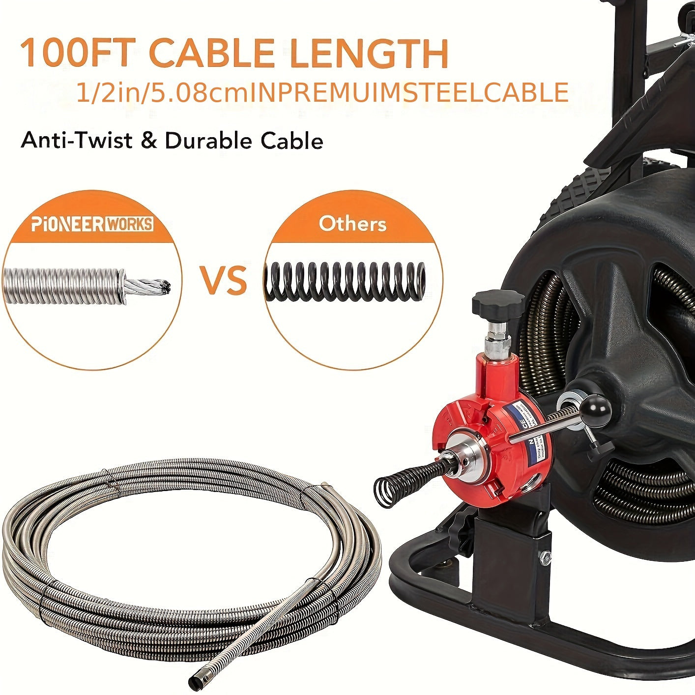 Gutter Cleaning Machine, Self-propelled Electric Drainage Auger For 1 To 4 Inch Pipes