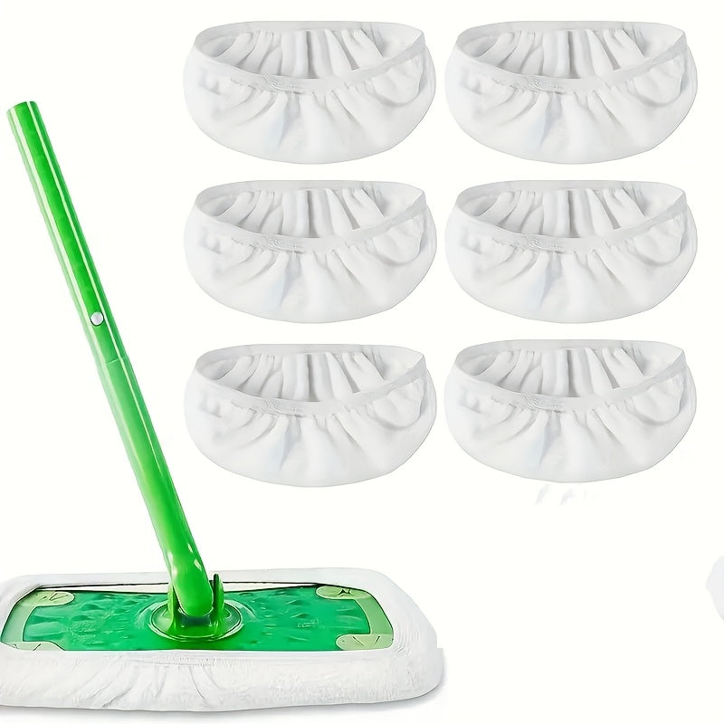 6pcs Set of Washable and Reusable Mop Pads, Highly Absorbent Suitable for Dry and Wet Floors, Easy to Clean,