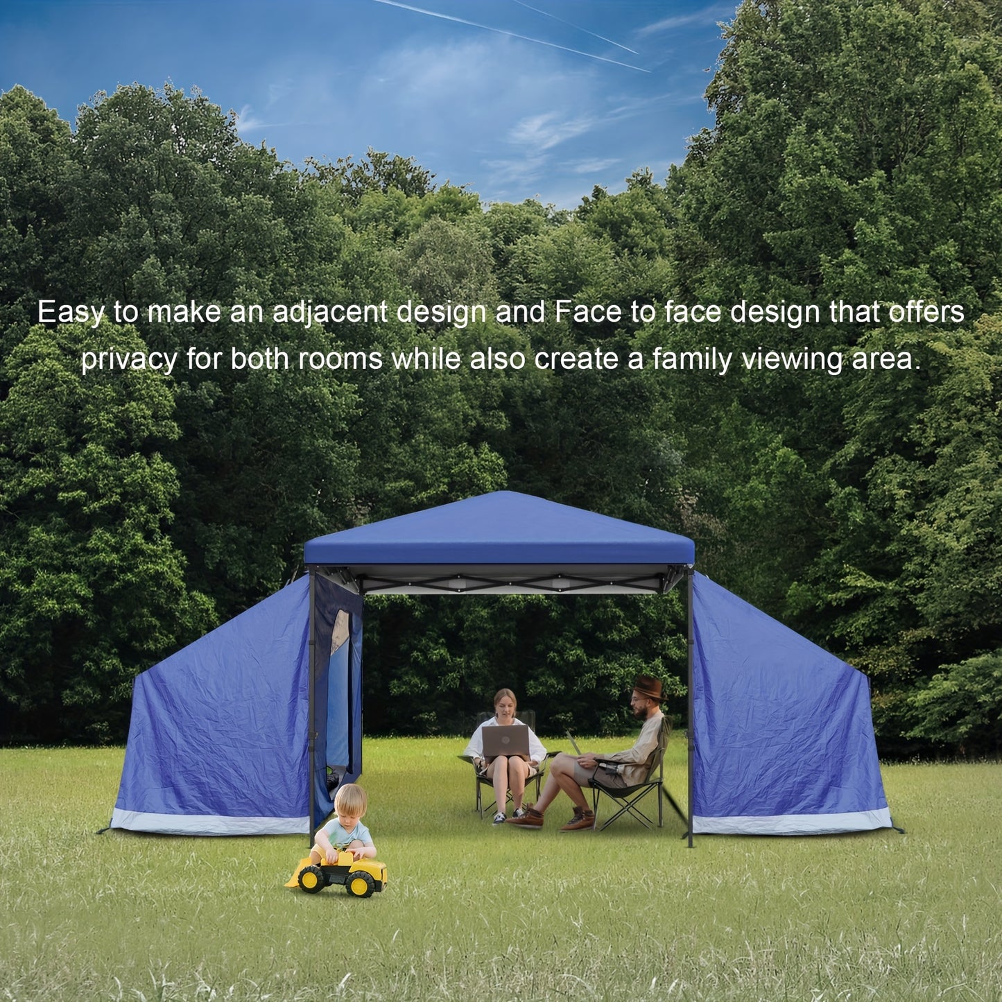 Side Tent, Camping Tent for 10' x 10' Pop Up Canopy, Easy Set Up Gazebo.