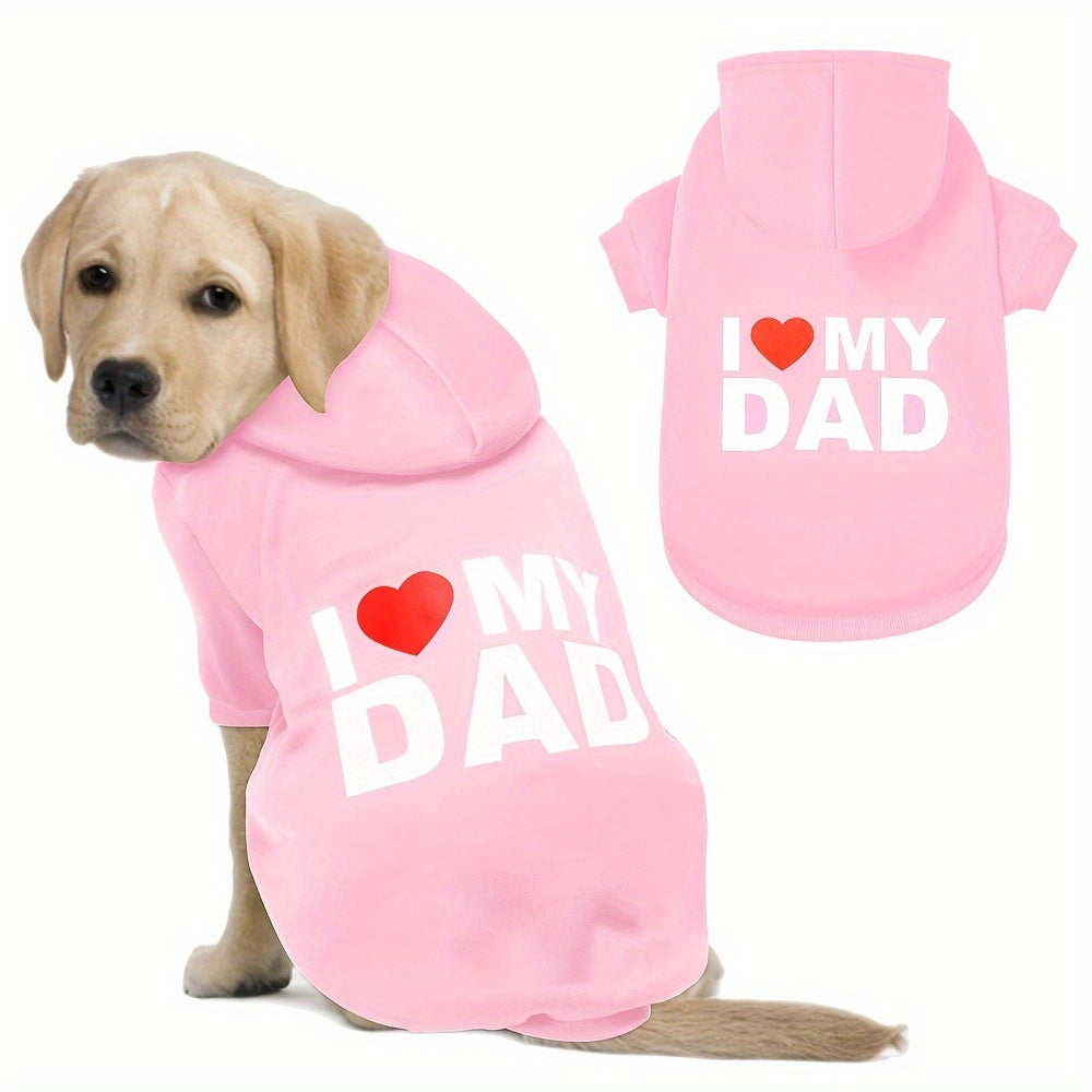Dog Sweater Dog Hoodie Cold Weather Warm Dog Coat Hooded Sweatshirt For Dogs And Cats (Dad)