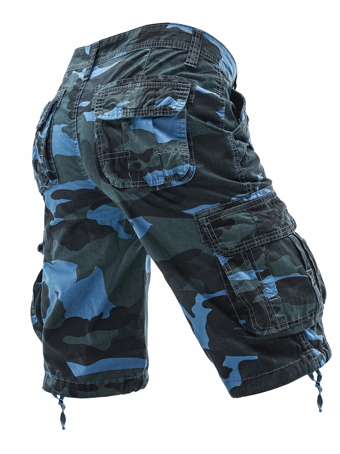 1pc Stoehurrte Men'S Large Cotton Cargo Shorts,Multi-Pocket, Regular Fit, Woven Non-Stretch Fabric, Plus Size