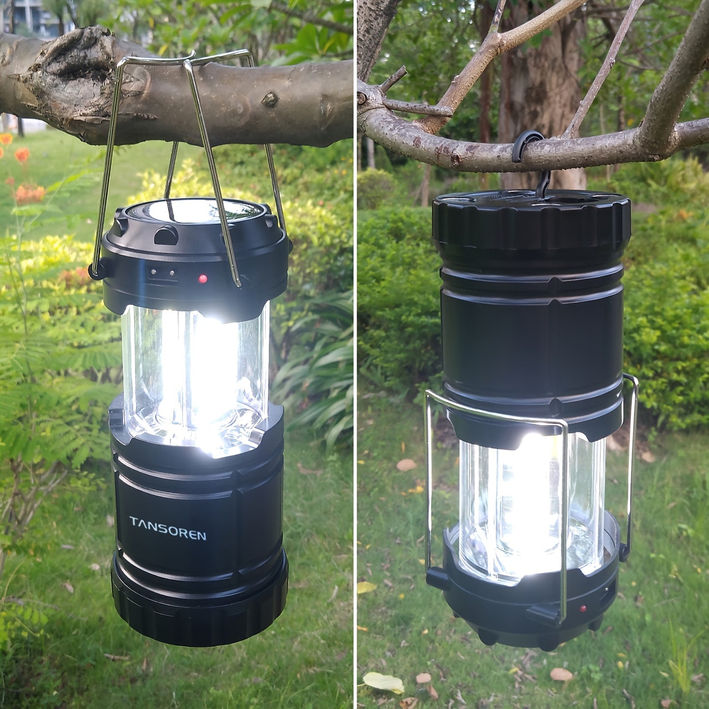 4 Pack Solar Camping Lantern, USB Rechargeable