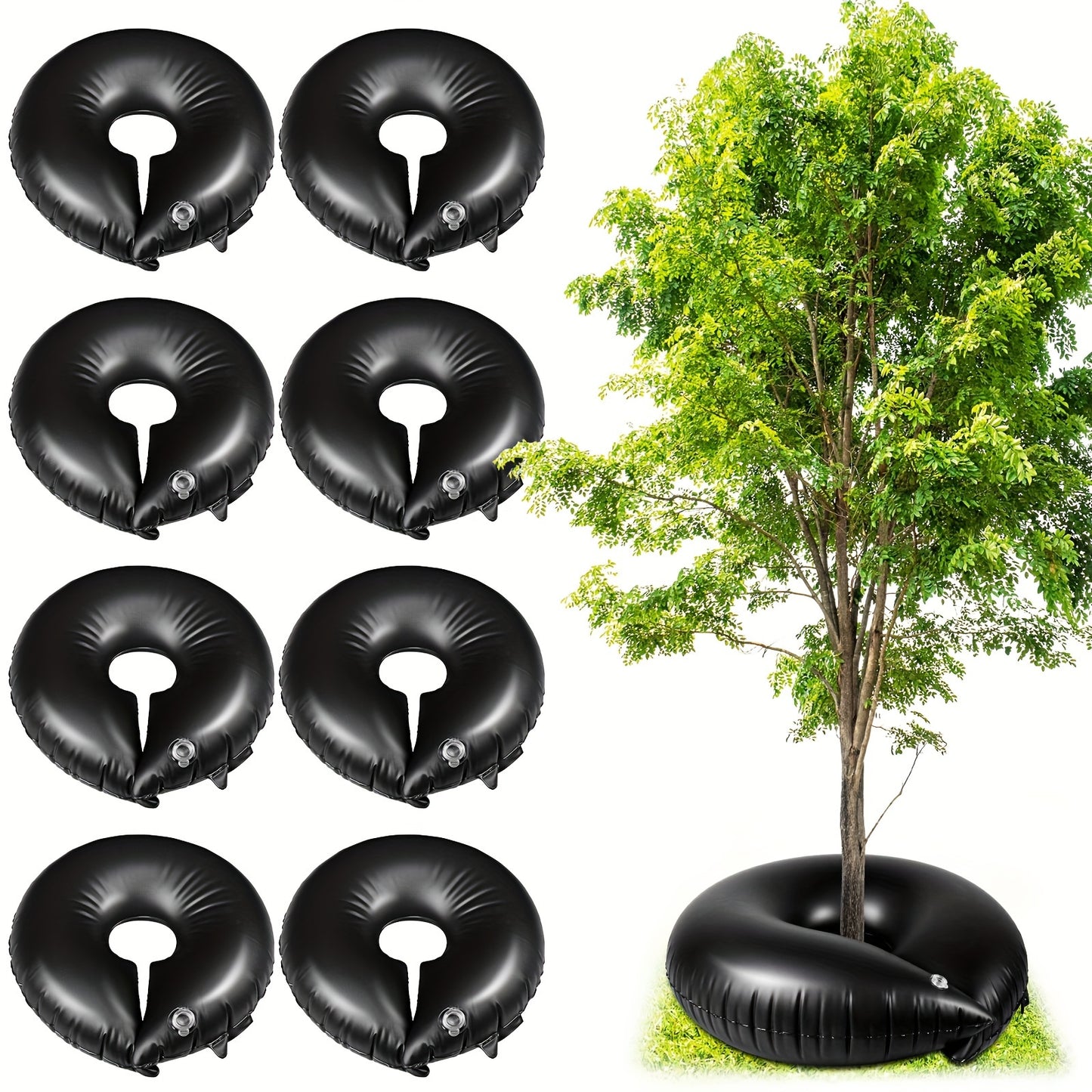 8 Pack Tree Watering Bags Tree Watering Ring Slow Release PVC Drip Irrigation Water Pouch Automatic Drip System For Planting Gardening Trees And Shrubs