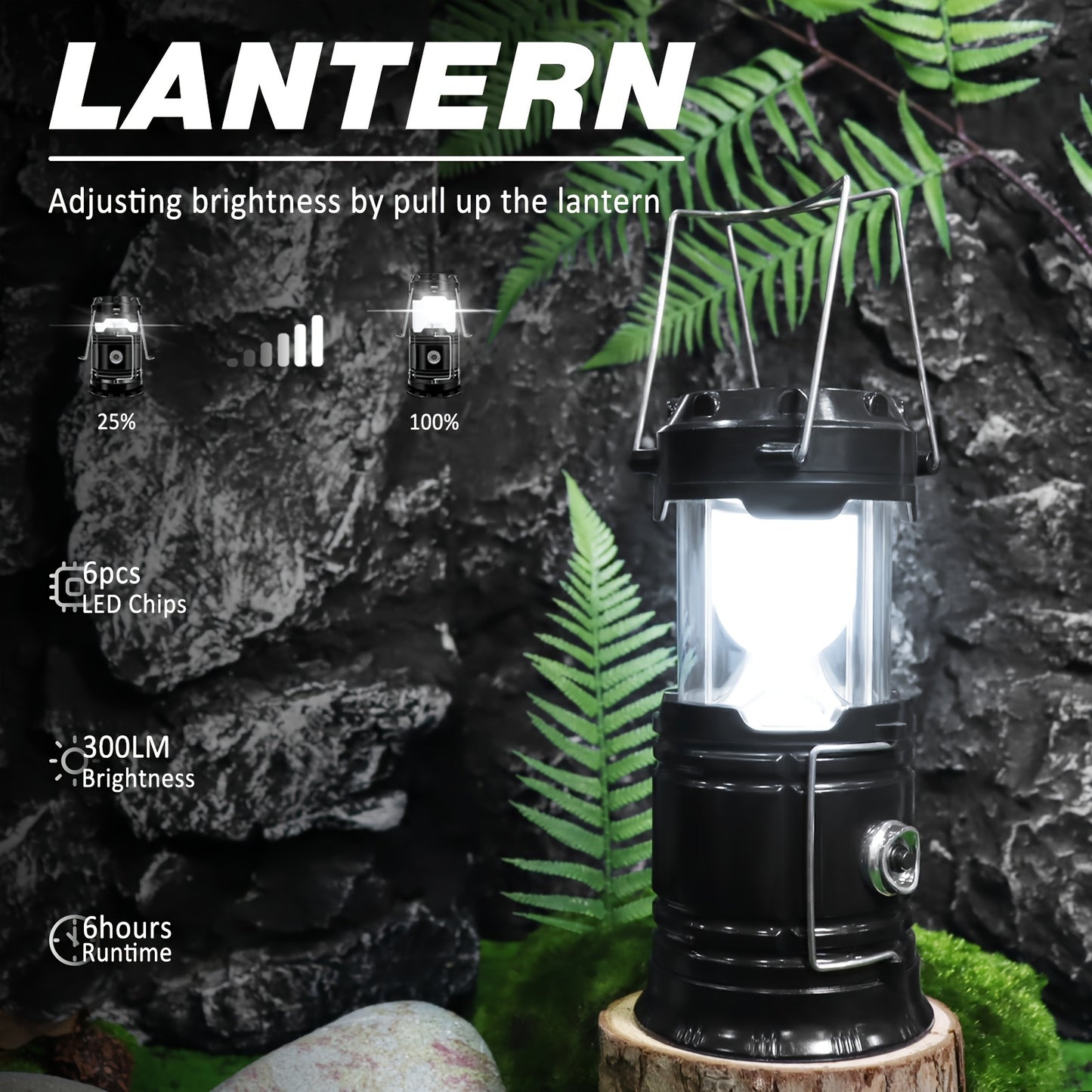 4-Pack Solar Camping Lantern, Collapsible LED Solar USB Rechargeable Lantern Flashlight
