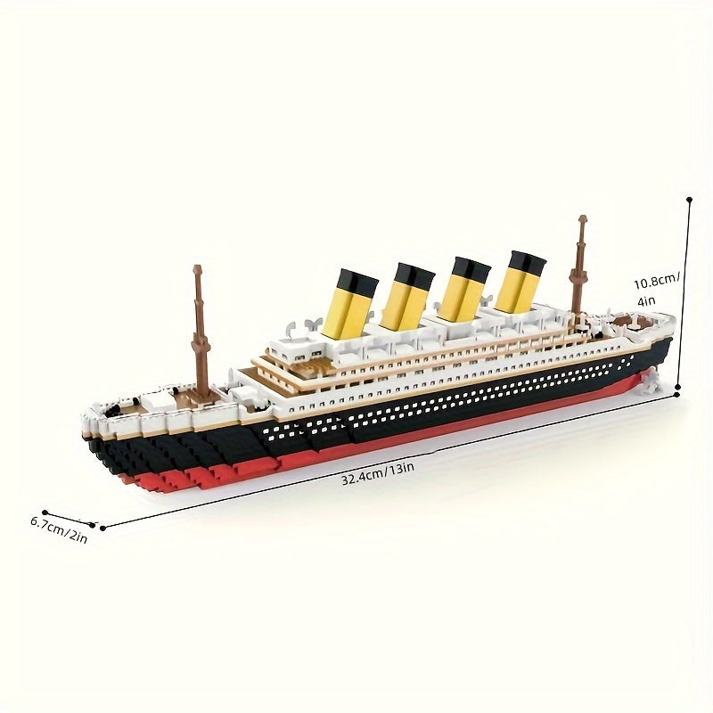 3000+pcs/set Large Cruise Ship Model Building Blocks Set - - LED Not Included.
