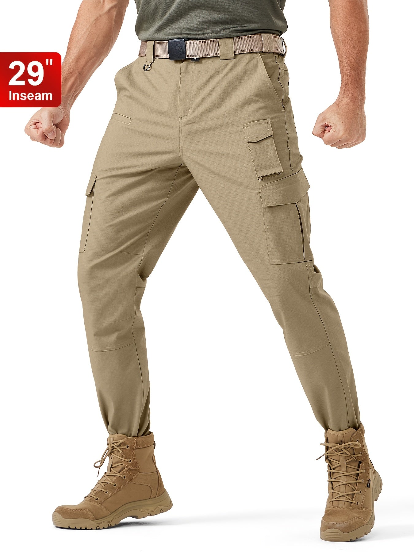 Plus Size Men's Tactical Hiking Pants - Ultra-Durable Water Resistant Ripstop Cargo Pants with 8 Pockets, Lightweight Quick Dry Technology, and Breathable Fabric Ideal for Big and Tall Men