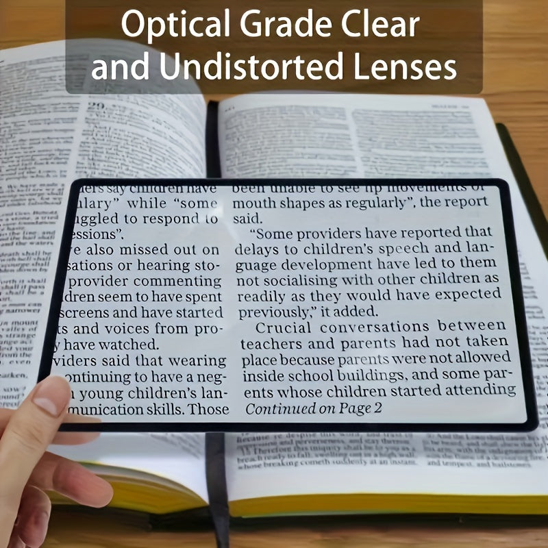 3X Magnifier - Crystal-Clear Portable Transparent Card-Style Magnifying Glass with Compact Design