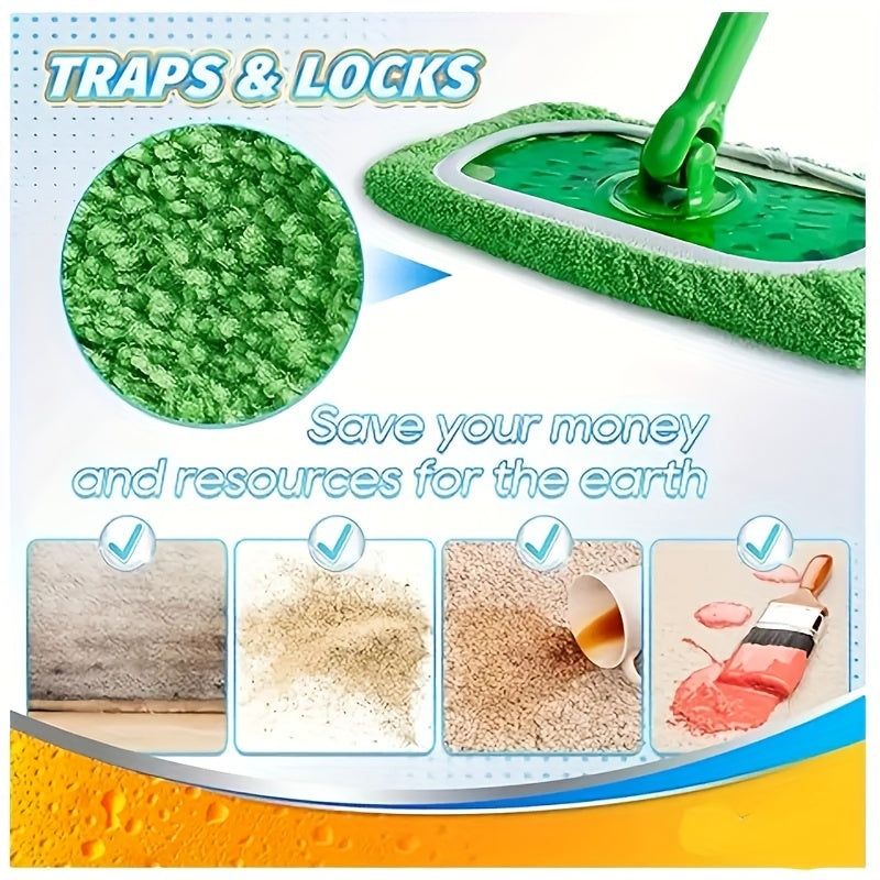 6pcs Set of Washable and Reusable Mop Pads, Highly Absorbent Suitable for Dry and Wet Floors, Easy to Clean,