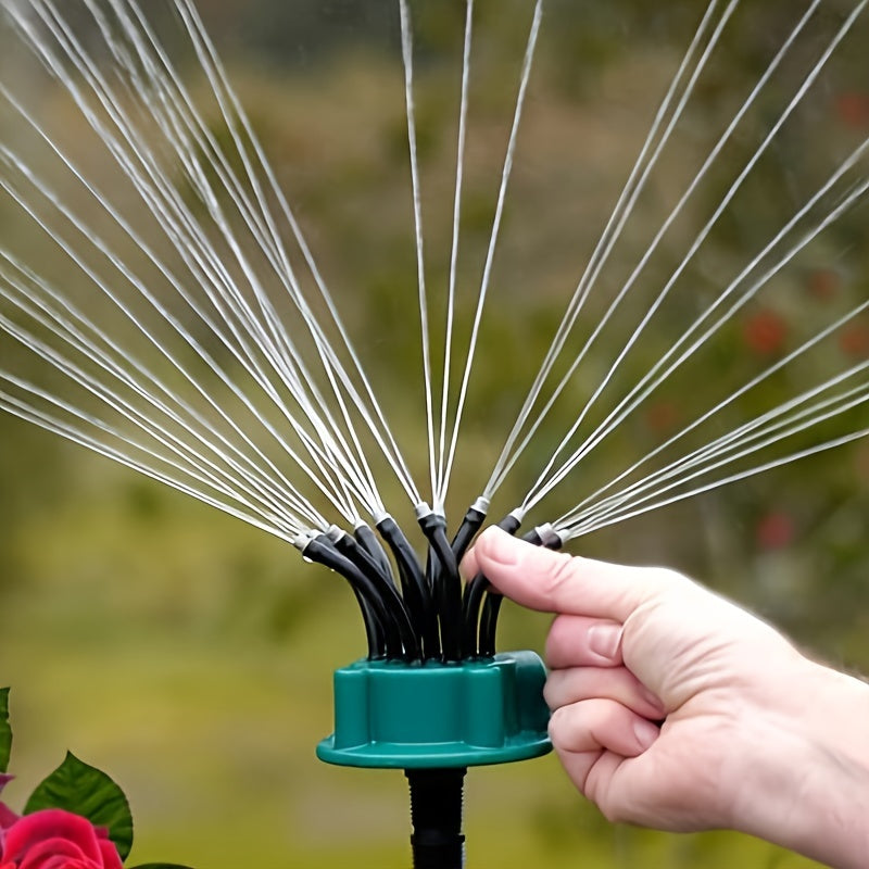 Automatic Multi-Head Garden Sprinkler - Efficient Watering System With 360-Degree Coverage, Adjustable Spray Durable Construction,