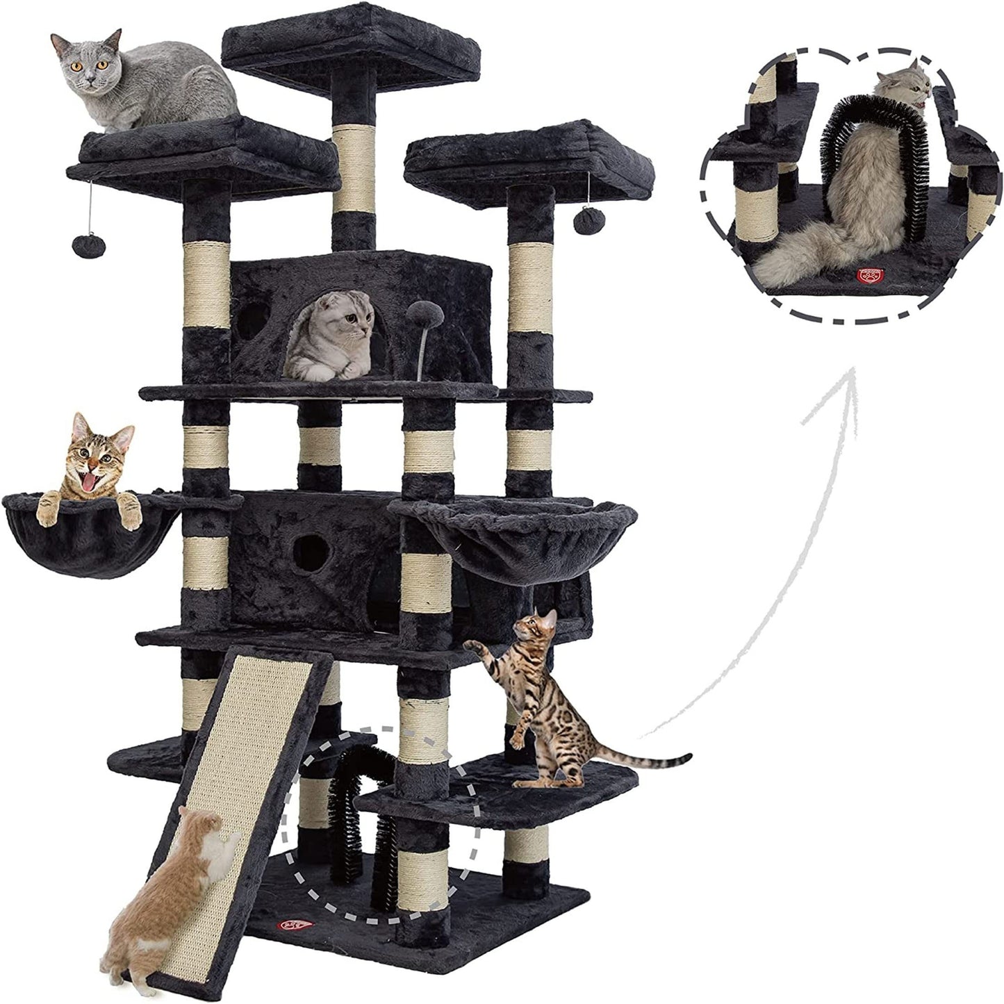 68 Inches Big Multi-Level Cat Tree