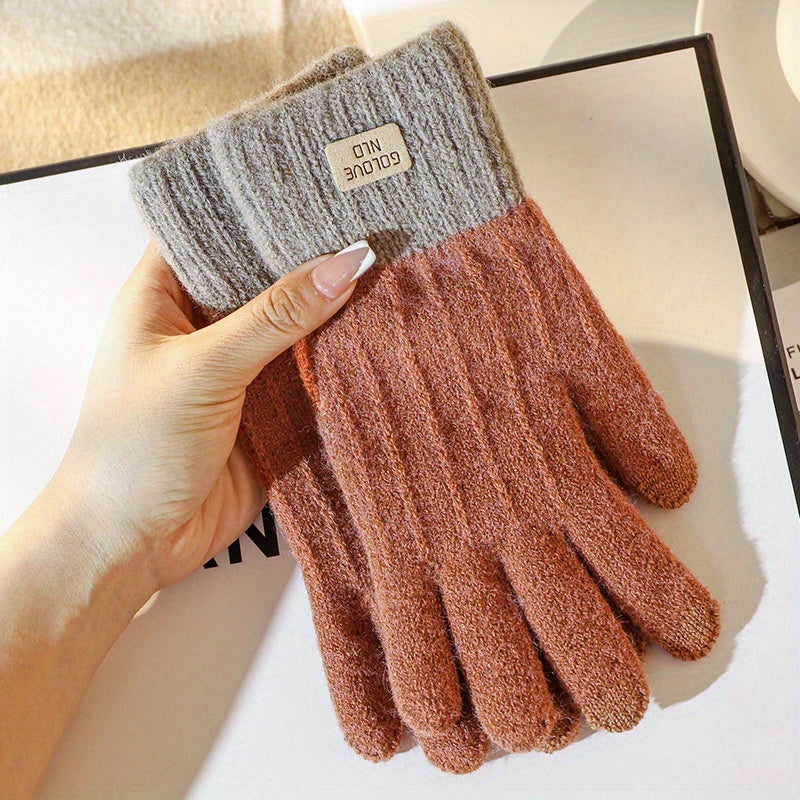 Touchscreen-Compatible Knit Gloves - Warm, Stretchy & One Size Fits All for Men and Women