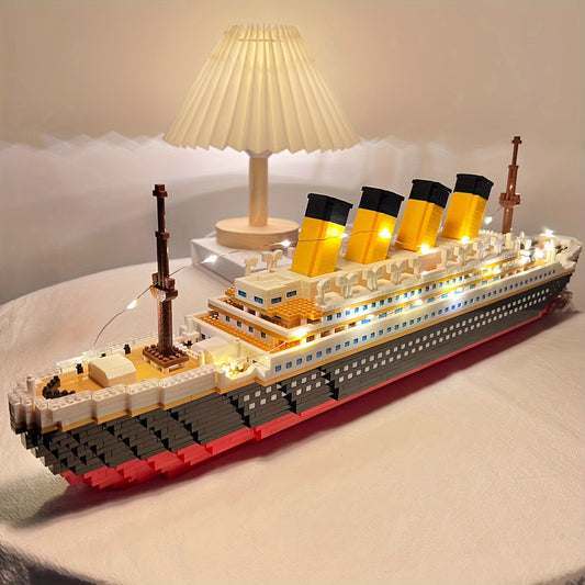 3000+pcs/set Large Cruise Ship Model Building Blocks Set - - LED Not Included.