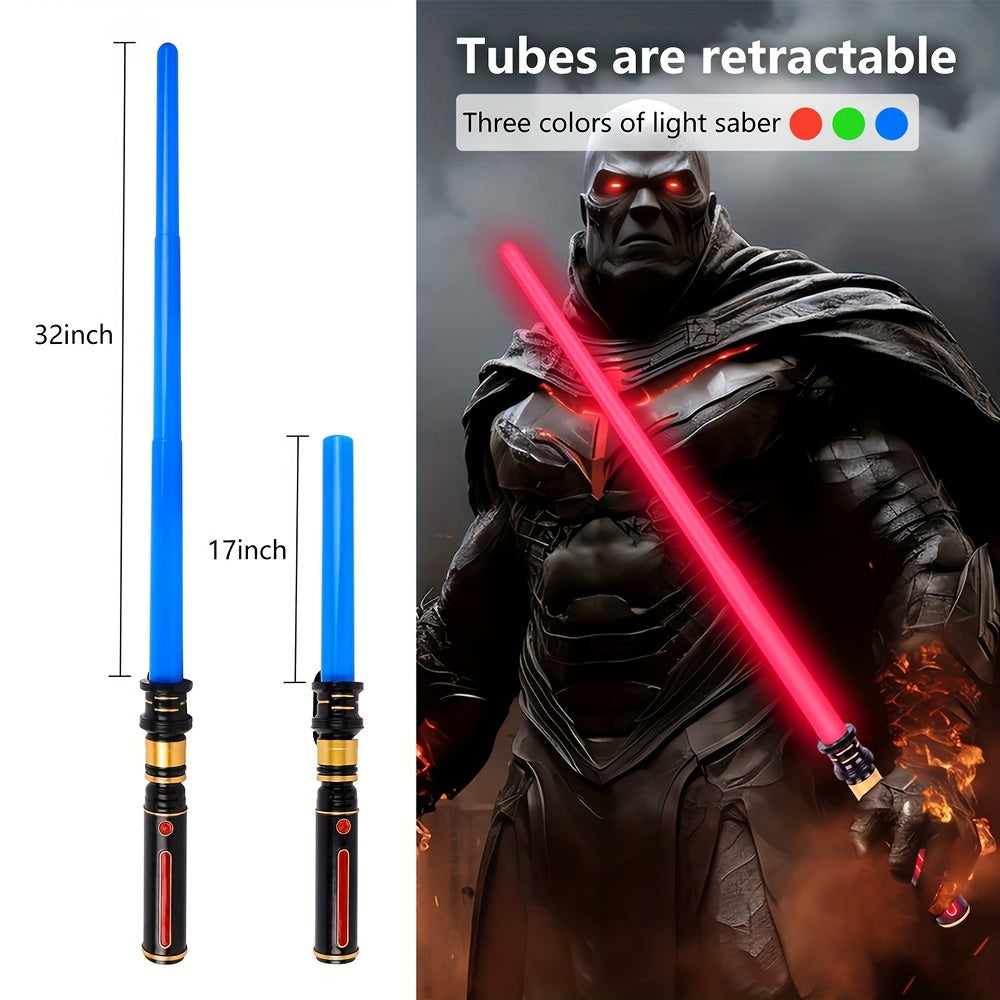 3 Pack Light Saber, For Kids With FX Sound, Expandable Light Up Saber