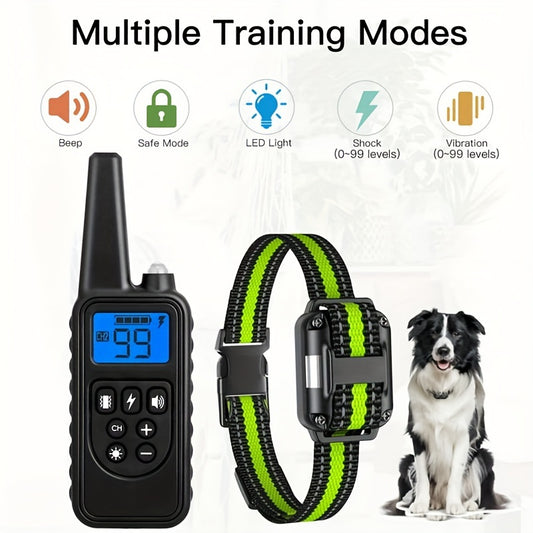 3000Ft Waterproof  Dog Training Collar With Remote, Dog Shock Collar With Beep, Vibration, Light,