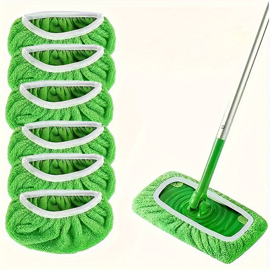 6pcs Set of Washable and Reusable Mop Pads, Highly Absorbent Suitable for Dry and Wet Floors, Easy to Clean,