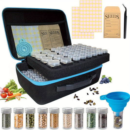 114-Slot Garden Seed Organizer Kit with Funnel & Curved Tweezers - Durable, Waterproof & Portable Storage Solution