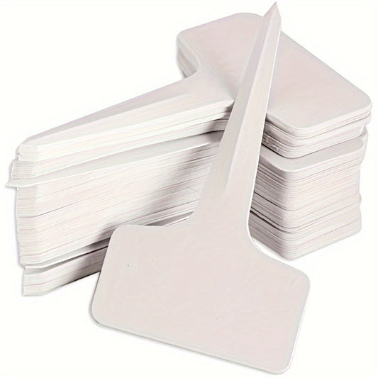 100pcs Durable Plastic Garden Labels - Reusable T-Type, Waterproof Plant Tags with Smooth Edges for Outdoor & Indoor Use