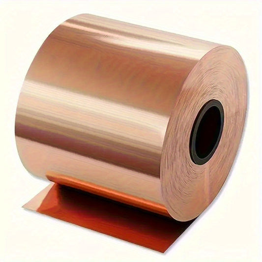 99.9% Pure Copper Metal Sheet for Grounding, Crafts & Industrial Use - 0.1mm Thickness - Conductive Copper Tape