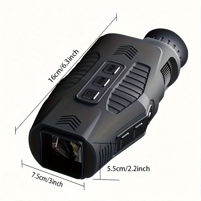 HD 1080P Infrared Night Vision Monocular with Lightless Visual, USB Rechargeable, for Night Photography, Video Recording, Memory Card Not Included, Looking Glass Camera, IR Illuminator