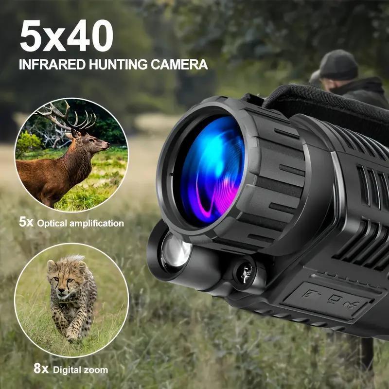 HD 1080P Infrared Night Vision Monocular with Lightless Visual, USB Rechargeable, for Night Photography, Video Recording, Memory Card Not Included, Looking Glass Camera, IR Illuminator