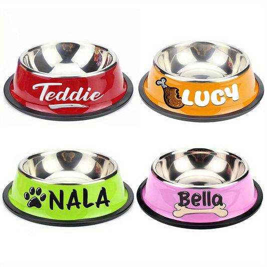 Personalized Anti Slip Stainless Steel Pet Bowl