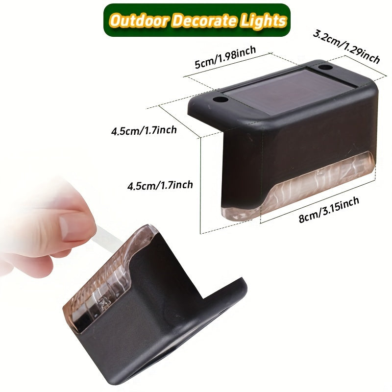 Solar Deck Lights Outdoor, 4 Pcs Solar Step Lights LED.