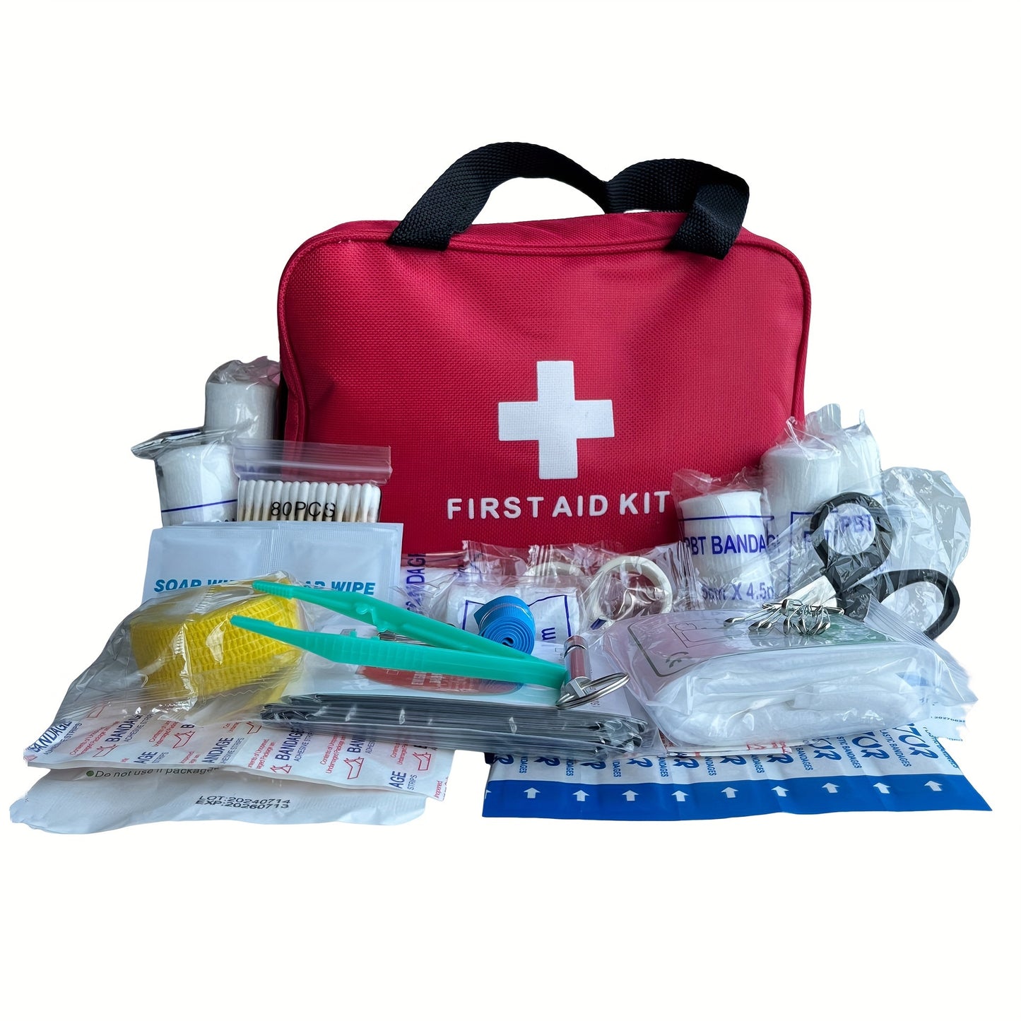 Ultimate  First Aid Kit – Complete Survival Gear with Bandages, Scissors, Tweezers, Wet Wipes, Tourniquet