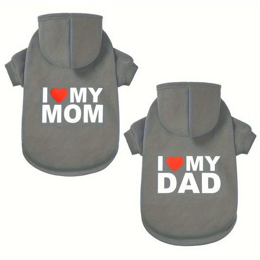 2 Pack Gray Sweatshirt Dog Hoodie