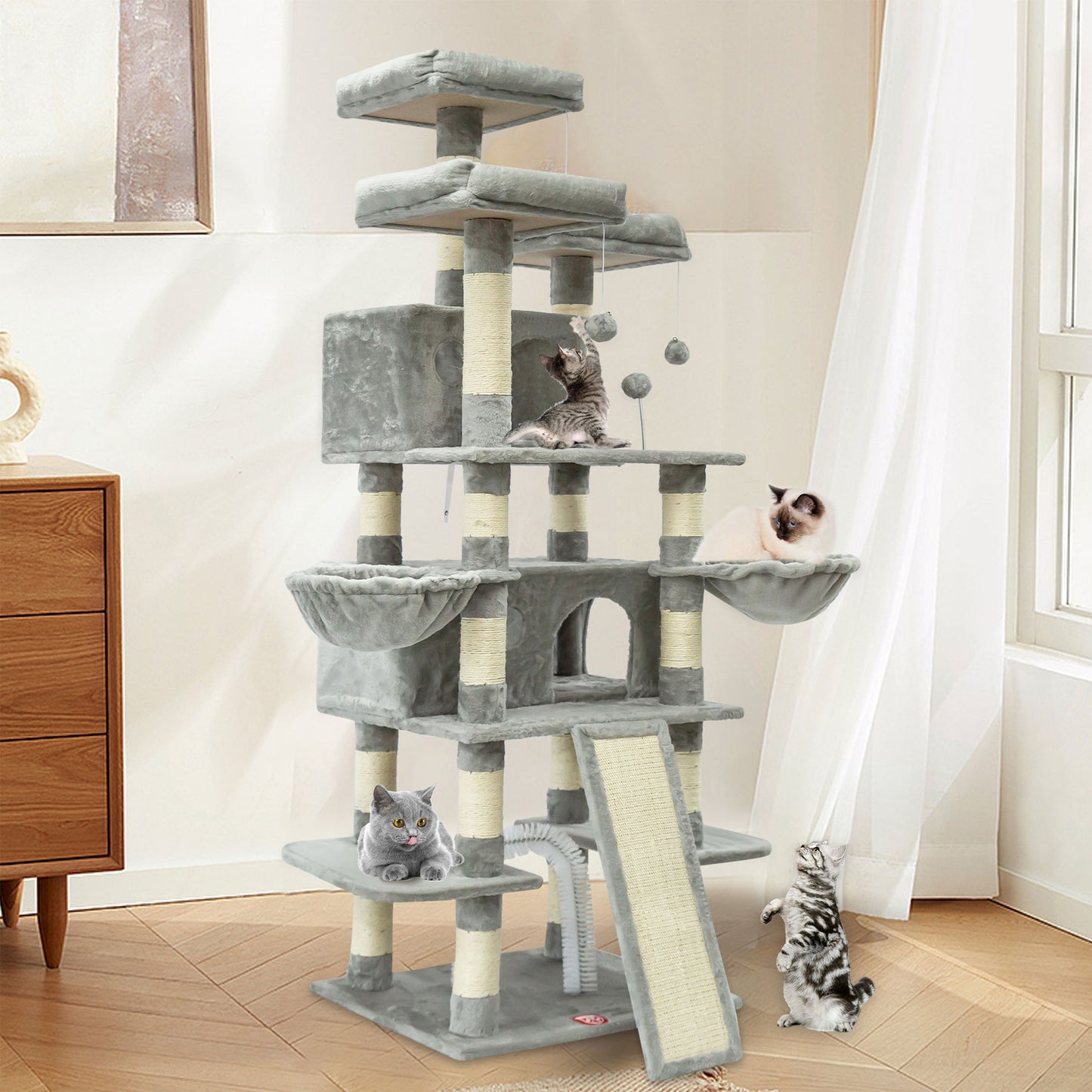 68 Inches Big Multi-Level Cat Tree