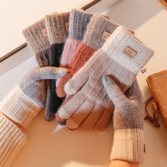 Touchscreen-Compatible Knit Gloves - Warm, Stretchy & One Size Fits All for Men and Women