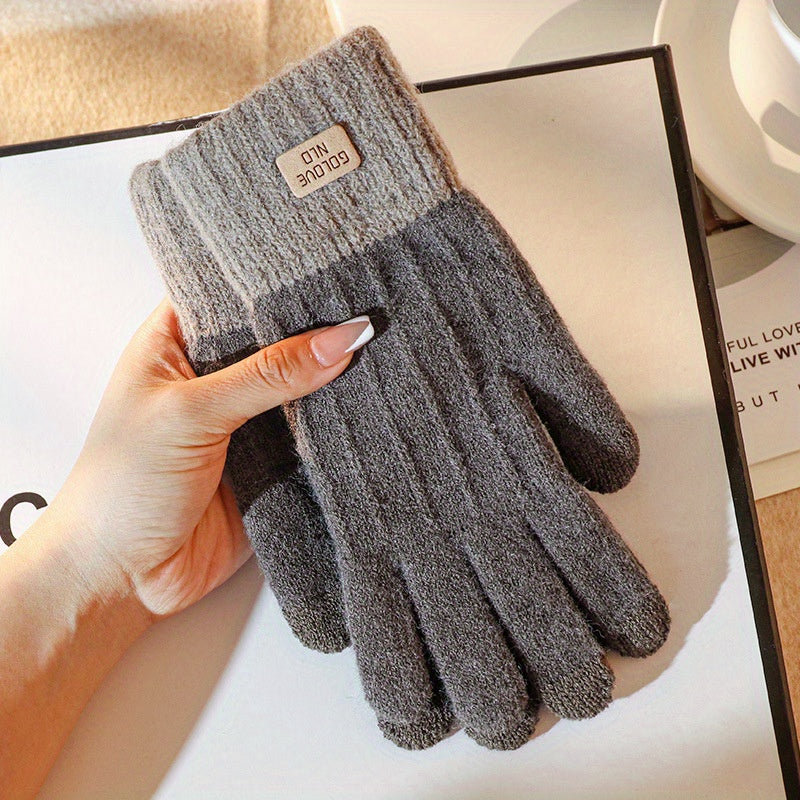 Touchscreen-Compatible Knit Gloves - Warm, Stretchy & One Size Fits All for Men and Women