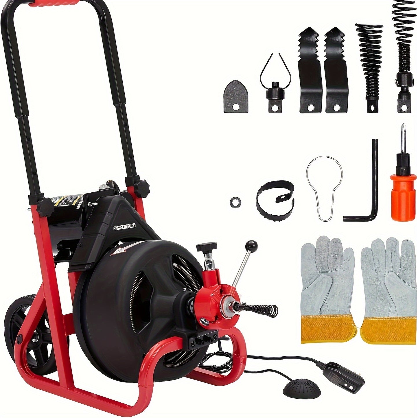 Gutter Cleaning Machine, Self-propelled Electric Drainage Auger For 1 To 4 Inch Pipes