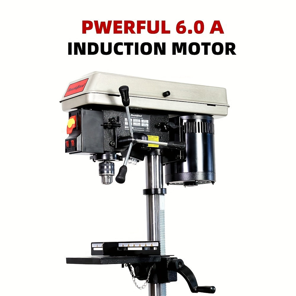 6.0 Amp 3/4 HP 10-Inch Drill Press 5-Speed Benchtop Drilling Machine With LED Work Light