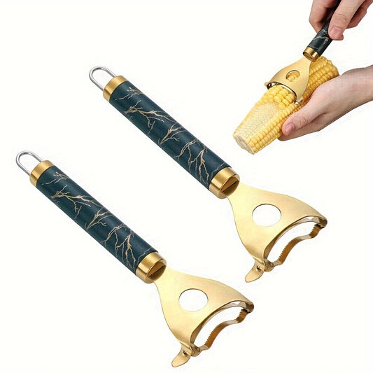 Stainless Steel Corn Cob Stripper - Quick & Easy Kernel Removal Tool.