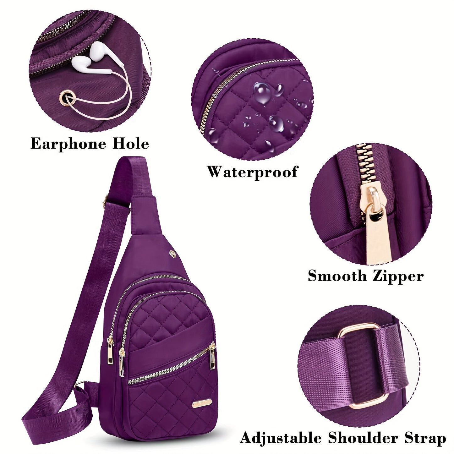 Small Sling Bag, Adjustable Lightweight Travel Bag