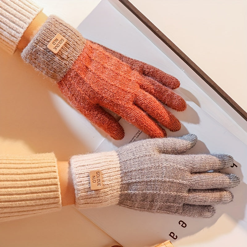 Touchscreen-Compatible Knit Gloves - Warm, Stretchy & One Size Fits All for Men and Women