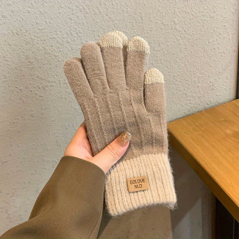 Touchscreen-Compatible Knit Gloves - Warm, Stretchy & One Size Fits All for Men and Women