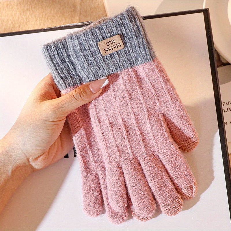 Touchscreen-Compatible Knit Gloves - Warm, Stretchy & One Size Fits All for Men and Women