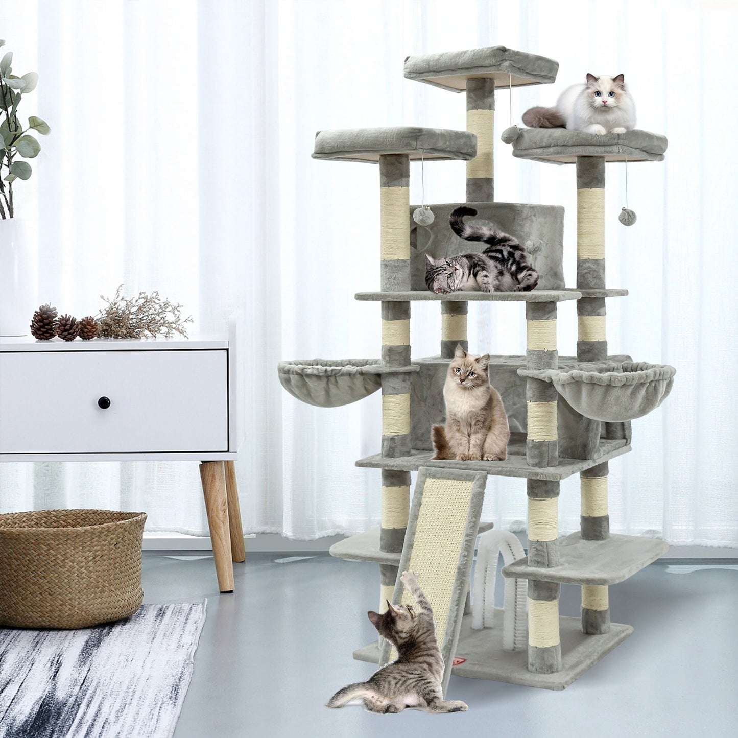 68 Inches Big Multi-Level Cat Tree