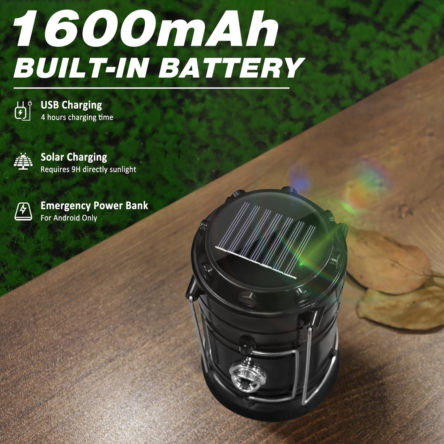 4-Pack Solar Camping Lantern, Collapsible LED Solar USB Rechargeable Lantern Flashlight
