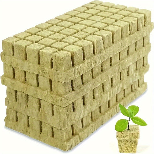 200pcs Rockwool Moisture-Retaining Plant Starter Blocks  Starter Cubes, Seed Germination, and Plant Rooting, Non-Fertilized,