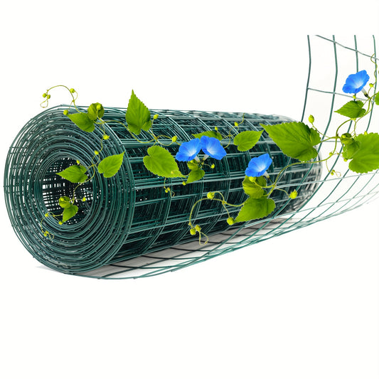 36 Inch High X 50 Ft Long Green PVC Coated Wire Fence Rolls, 16Ga Metal Welded Mesh 2"X3" for Vegetable Border Plant Protection and Chicken Poultry Netting