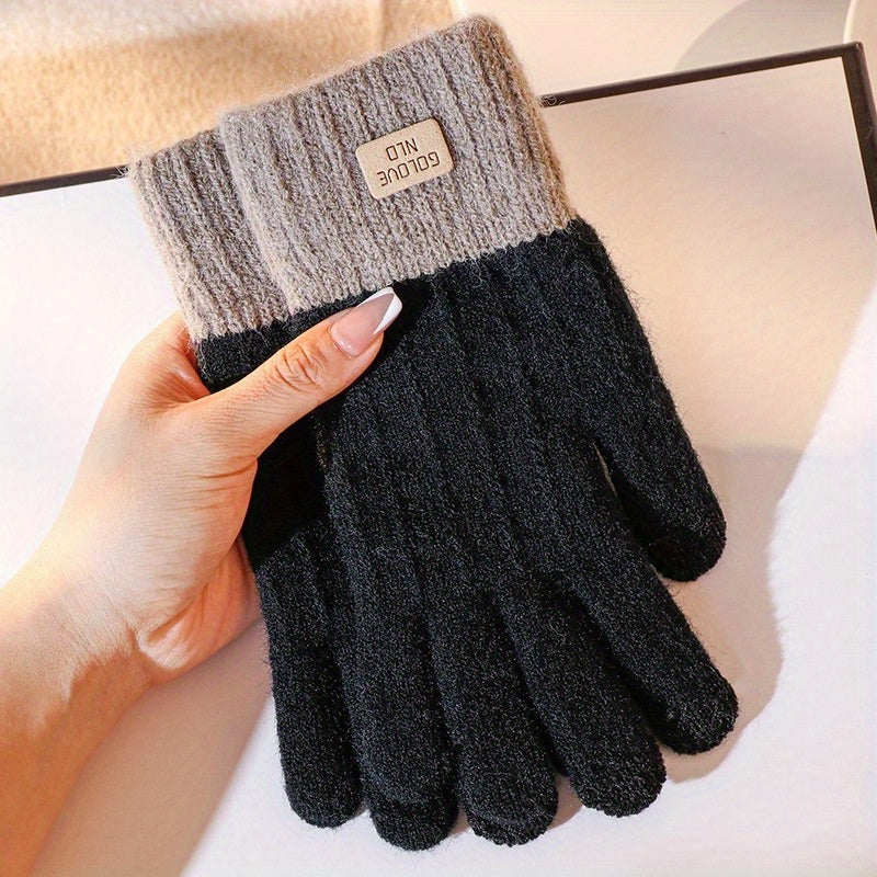 Touchscreen-Compatible Knit Gloves - Warm, Stretchy & One Size Fits All for Men and Women