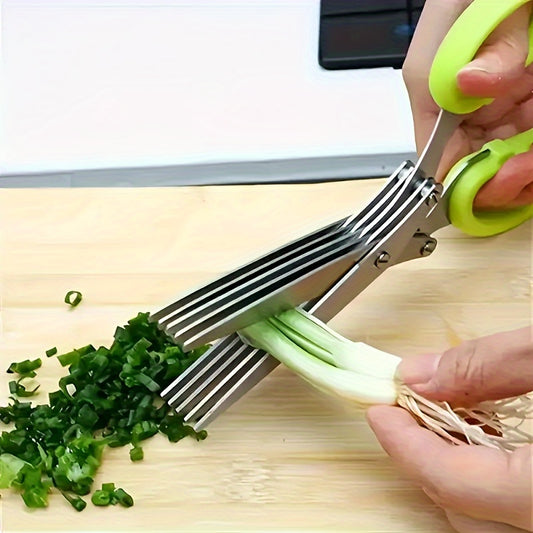 5-Layered ProCut Stainless Steel Kitchen Shears - Ultra-Sharp, Versatile Onion & Herb Shredder