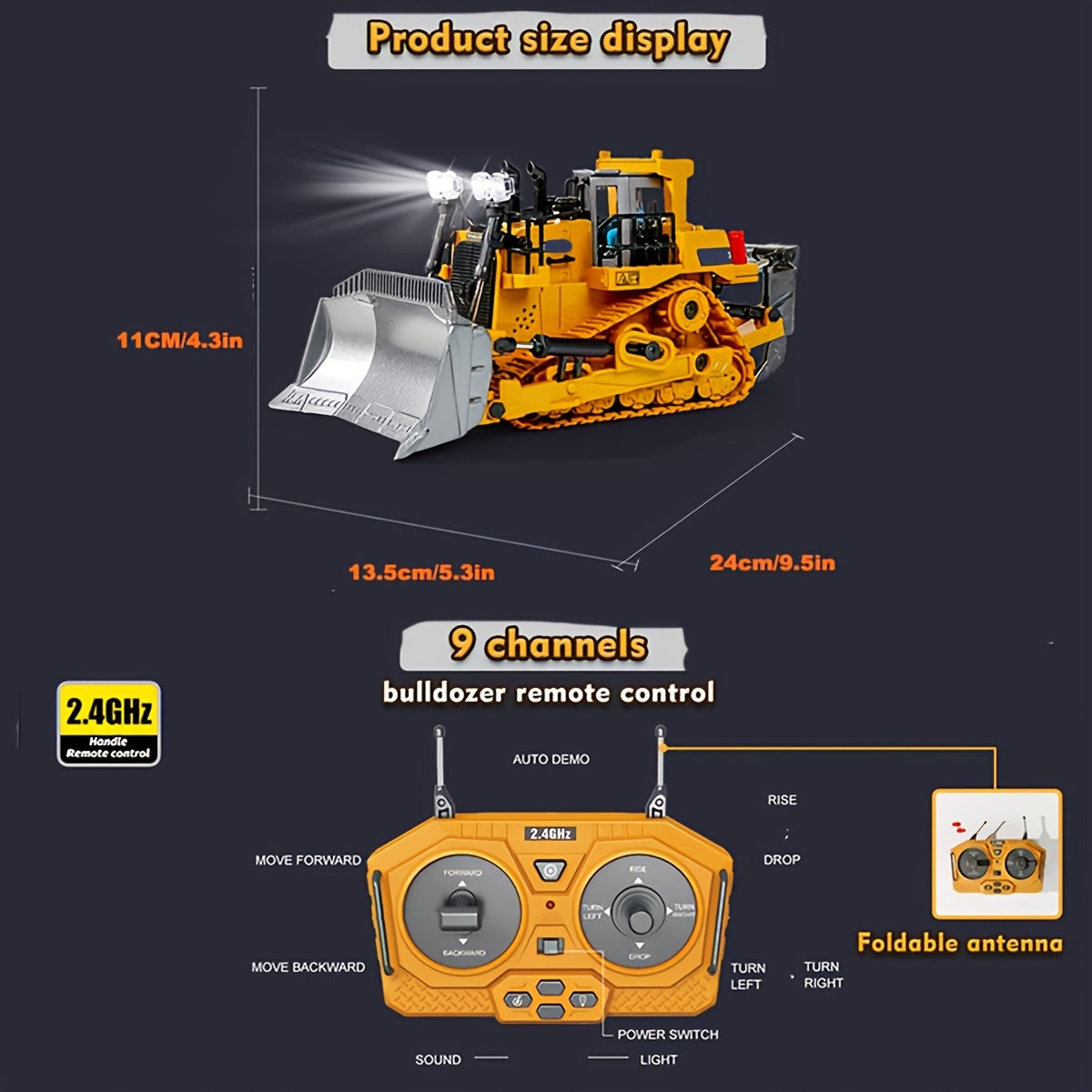 Alloy RC Bulldozer with Effects