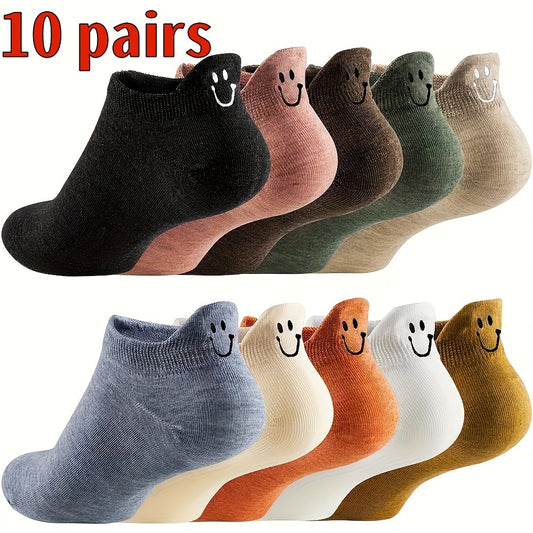 10 Pairs Soft & Breathable Ankle Socks  Low Cut Design,One Size for most Women