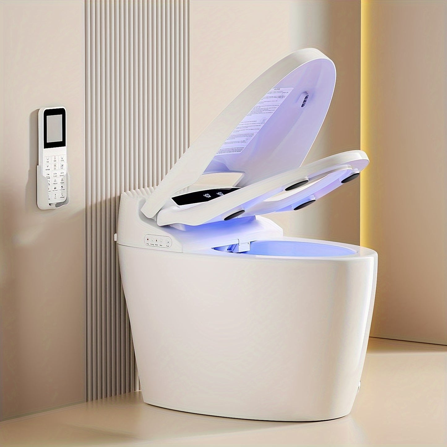Luxurious Heated Bidet Toilet - Advanced Foot Sensor Operation, Warm Water Sprayer & Dryer.