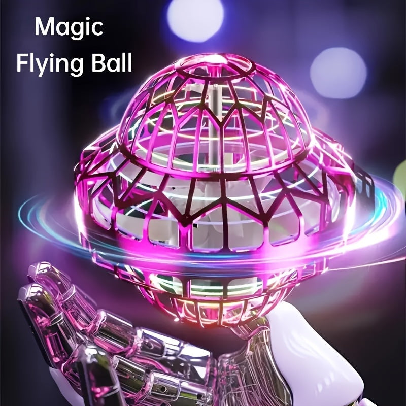 Cosmic UFO Spaceship Flying Ball, Hand Operated Boomerang Hovering LED Lights Mini Drone.