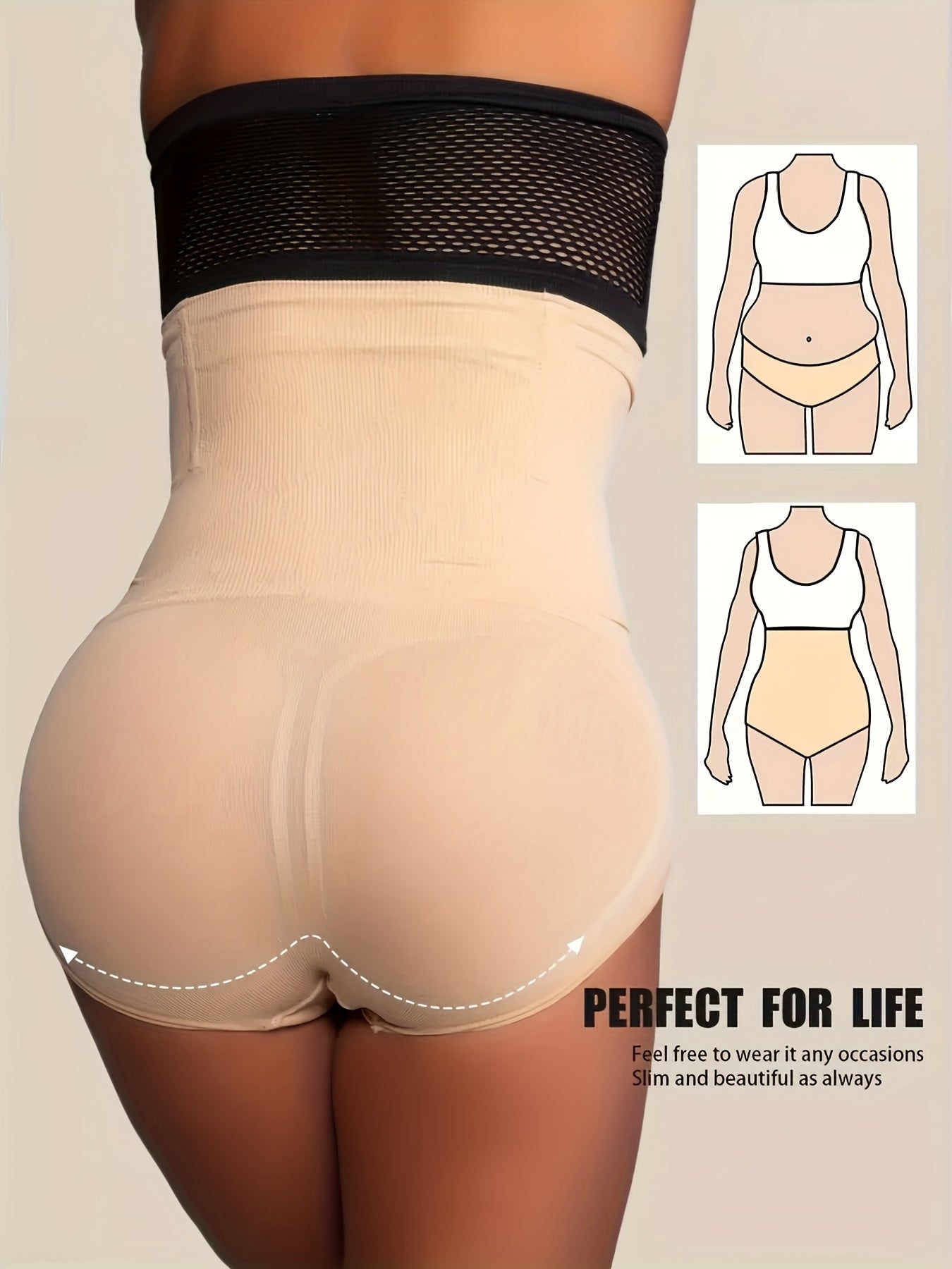 2pcs High-Waist Tummy Control Shapewear Panties for Women - Slimming Waist Trainer, Butt Lifter & Body Shaper Underwear