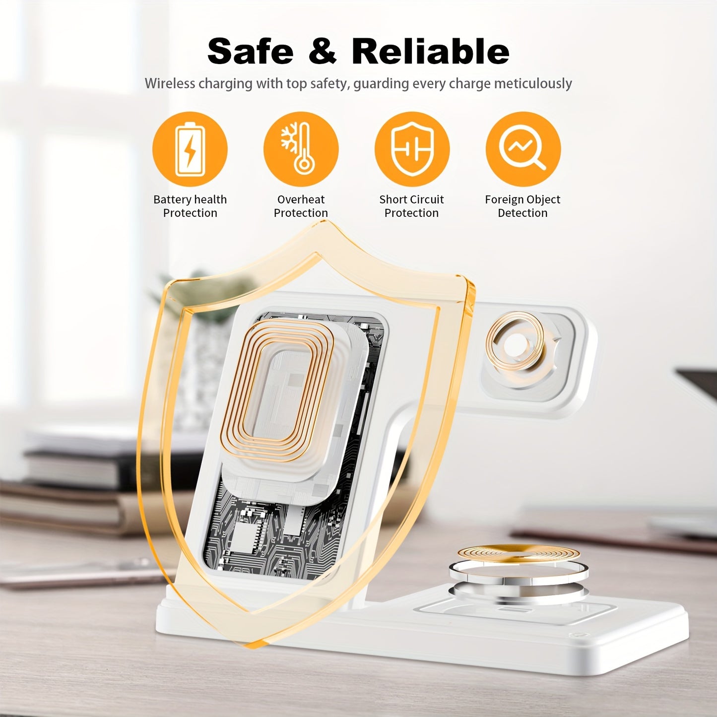3 In 1 Foldable Portable Wireless Charger, Suitable For iPhone 15 14 Pro Max 13 12 11, iWatch 9 8 7 6 5 4 3 2 Se, Airpods 3 2 Pro, Samsung Galaxy S23 S22 S21 S20, Galaxy Note 20 10 9 8.